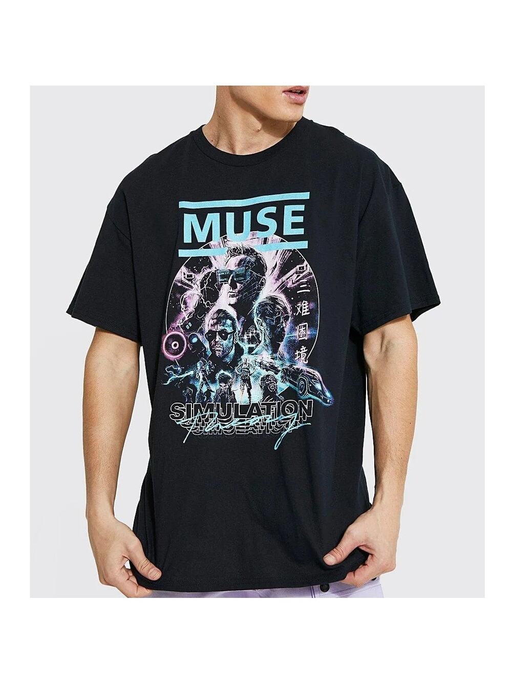 Muse Simulation Theory Graphic T-Shirt Alternative Rock Band Black Mens 3XL NWOT